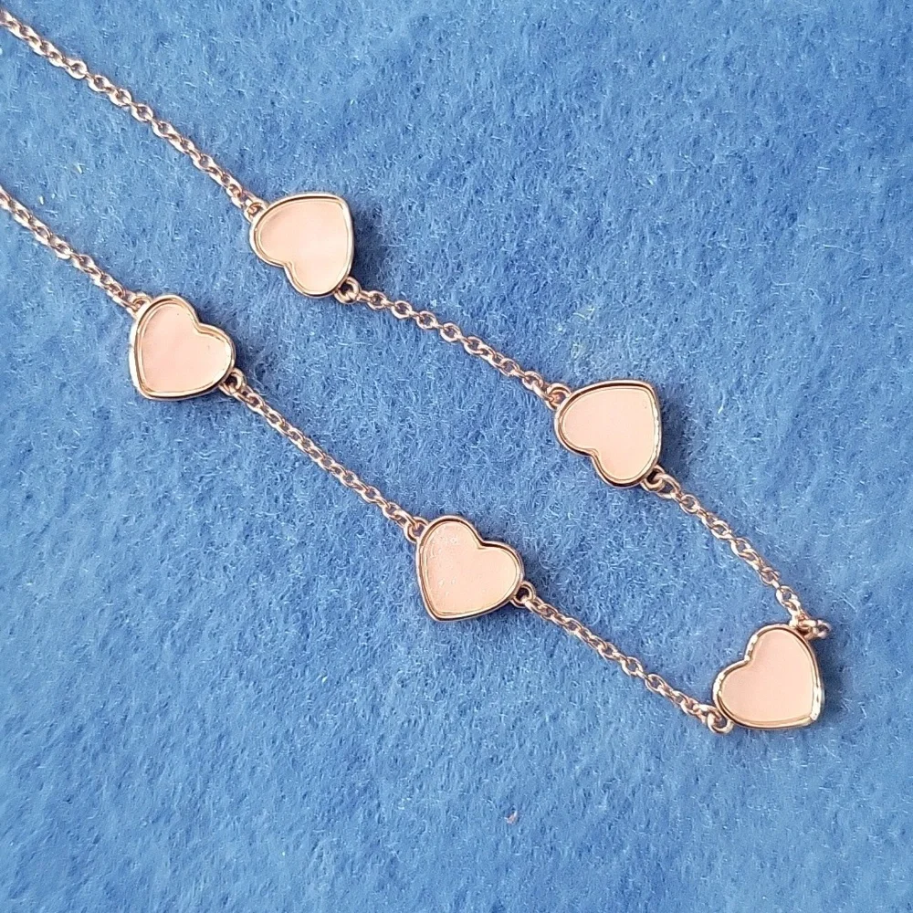 Pura Vida Rose Gold Colored Necklace with Hearts - Picture 2 of 3